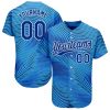 Custom Light Blue Royal-White 3D Pattern Design Authentic Baseball Jersey