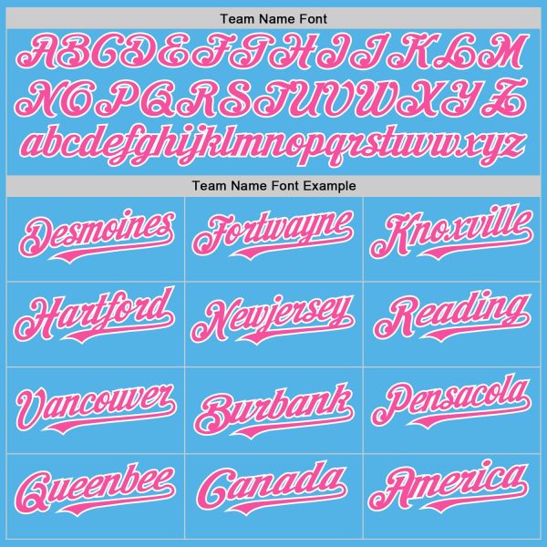 Custom Sky Blue Pink-White Line Authentic Baseball Jersey - Image 4