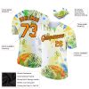 Custom White Bay Orange-Black 3D Pattern Design Hawaii Palm Leaves Performance T-Shirt - Image 2