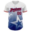 Custom White Red-Royal 3D Pattern Design Gradient Style Twinkle Star Authentic Baseball Jersey - Image 2