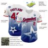 Custom White Red-Royal 3D Pattern Design Gradient Style Twinkle Star Authentic Baseball Jersey - Image 3