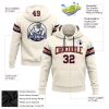 Custom Stitched Cream Navy-Orange Football Pullover Sweatshirt Hoodie - Image 2