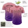Custom Medium Pink Purple-Black Authentic Fade Fashion Baseball Jersey - Image 3
