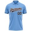 Custom Light Blue Brown-White Performance Vapor Golf Polo Shirt - Image 2