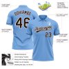 Custom Light Blue Brown-White Performance Vapor Golf Polo Shirt - Image 3