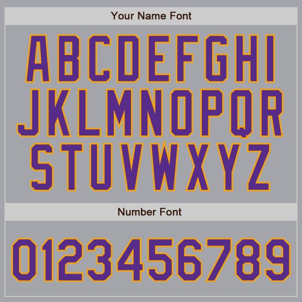 Custom Gray Purple Pinstripe Purple-Gold Authentic Baseball Jersey - Image 4