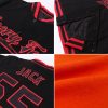 Custom Orange White Navy-Gray Bomber Full-Snap Varsity Letterman Jacket - Image 2