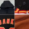 Custom Texas Orange Black-Cream Bomber Full-Snap Varsity Letterman Hoodie Jacket - Image 2