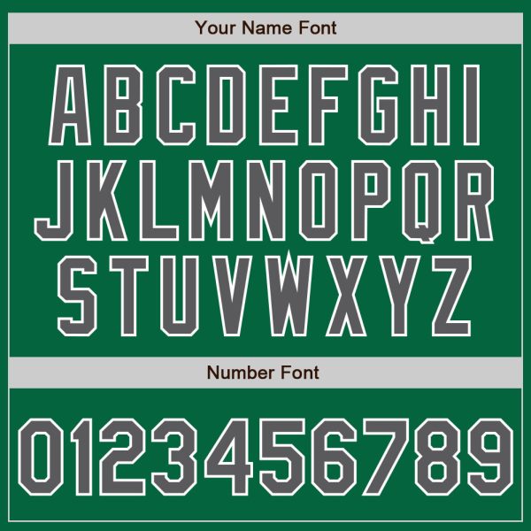 Custom Kelly Green Steel Gray-White Authentic Baseball Jersey - Image 4