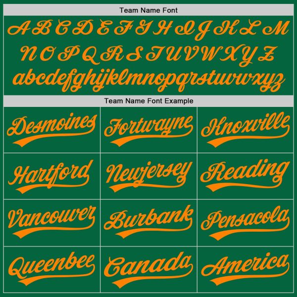 Custom Kelly Green Bay Orange Authentic Baseball Jersey - Image 4
