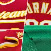 Custom Kelly Green White-Pink Authentic Throwback Baseball Jersey - Image 2