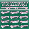 Custom Kelly Green White-Pink Authentic Throwback Baseball Jersey - Image 4