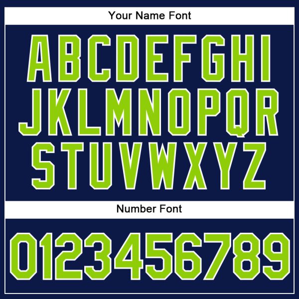Custom Navy White Pinstripe Neon Green Authentic Baseball Jersey - Image 5