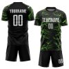 Custom Black White-Neon Green Sublimation Soccer Uniform Jersey - Image 2