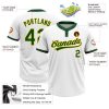 Custom White Green-Gold Two-Button Unisex Softball Jersey - Image 3