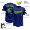 Custom Royal Kelly Green-Yellow Two-Button Unisex Softball Jersey - Image 3