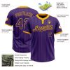 Custom Purple Gold Pinstripe Gold Two-Button Unisex Softball Jersey - Image 3