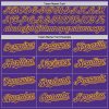 Custom Purple Gold Pinstripe Gold Two-Button Unisex Softball Jersey - Image 4
