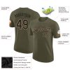 Custom Olive Black-Old Gold Performance Salute To Service T-Shirt - Image 2